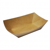 Tăvițe rectangulare maro din carton cu rezistență la grăsimi - Lynen