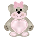 Felie tort - teddy bear rosa